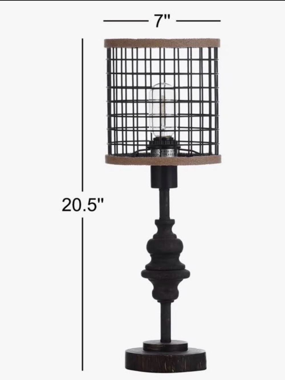 Two Laurel Foundry Modern Farmhouse Black Metal Cage Table Lamps - Picture 4 of 5